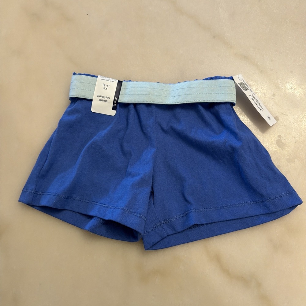 Wonder Nation Girls Kids Size XS (4-5) Tough Knit Shorts Shrink Resistant Blue